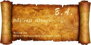Bényi Albert névjegykártya