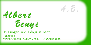 albert benyi business card
