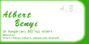 albert benyi business card